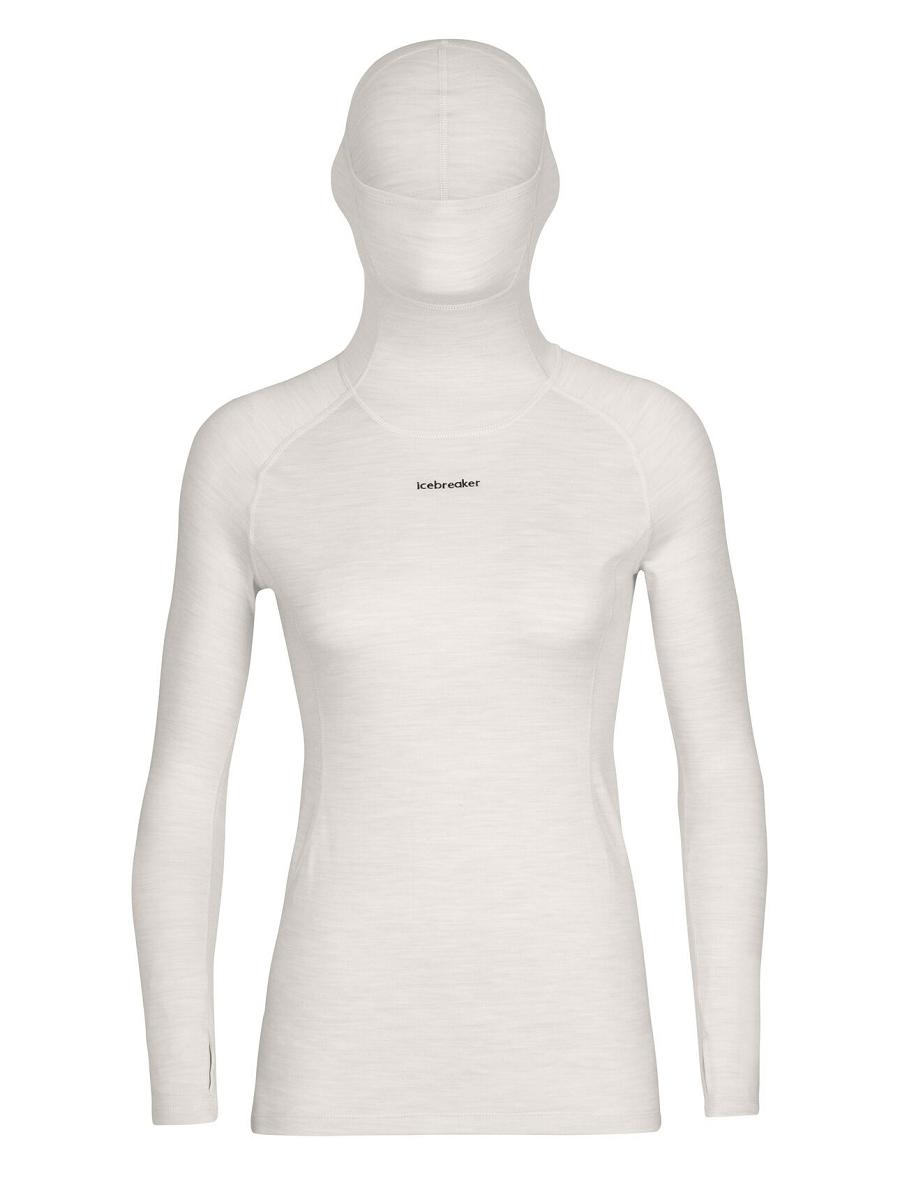 Base Layers Icebreaker MerinoFine™ Long Sleeve Roll Neck Damskie Białe | PL 1052RVDW